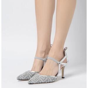 Fendi Colibrì Lite Silver FF Slingback Pumps EU 40/US 9 NIB HOLIDAY 🌟